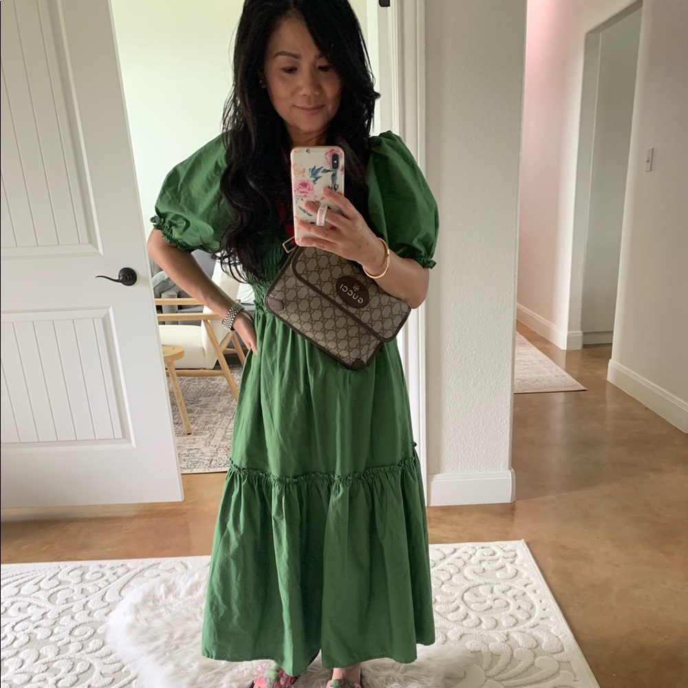 Smocked Bodice Midi Dress
